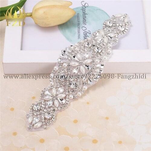 30pcs) Hot Fix Iron Beaded Bridal Sew On Custom Wholesale Sequin Applique Crystal for Dresses and DIY Bridal Sash or Headbands