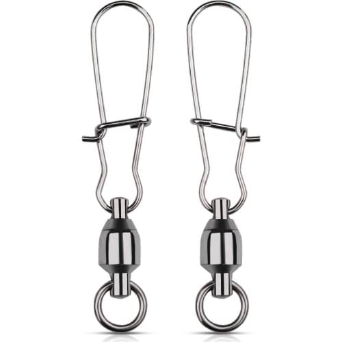 5/10PCS Stainless Steel Ball Bearing Fishing Swivels Snap 0-7# Rolling Sea Fishing Swivels Snaps Connector Fishing Accessories