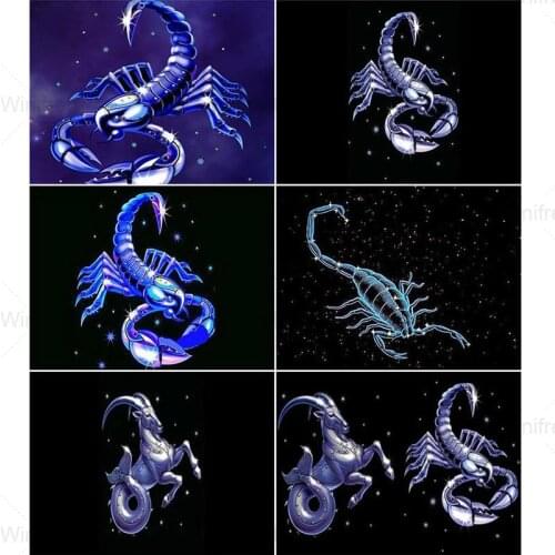 DIY 5D Diamond Painting Scorpion Constellation Mosaic Needlework Cross Stitch kit Diamond Embroidery Art Picture Craft Home Deco