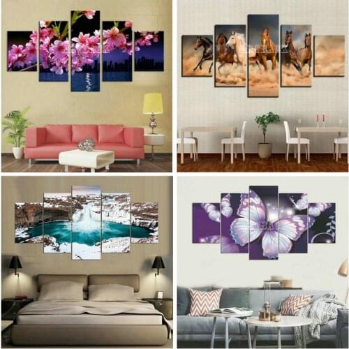 Hot 25 style diamond painting horse flowers landscape full square 3D diamond embroidery 5 spell combination painting