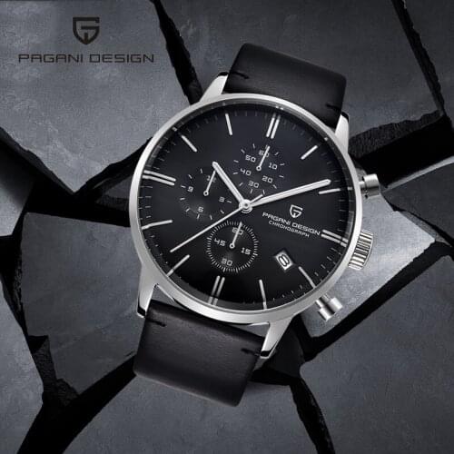 2020 PAGANI DESIGN Men Fashion casual Watch Waterproof Simple Leather Chronograph Quartz Watches complete calendar reloj hombre