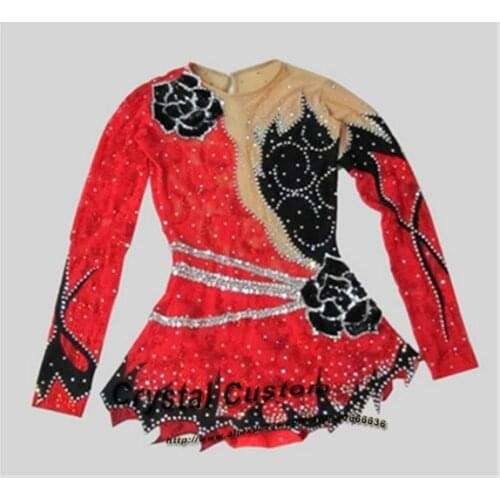 Crystal Custom Child Gymnastics Competition Dress Beautiful New Brand Vogue Figure Skating Dresses For Competition G2811