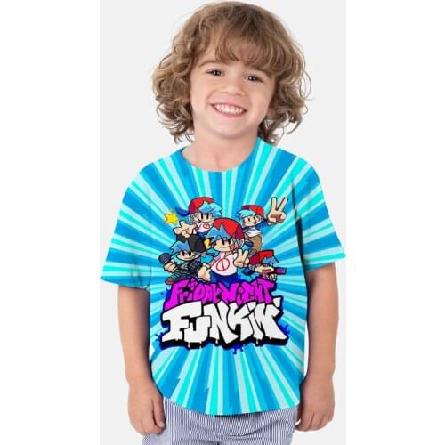 Anime Friday Night Funkin 3D Print T Shirts for Girls Boys Summer Kids Tshirts Children Cartoon T-shirts Casual Toddler Tee Tops