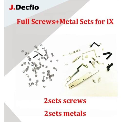 JDecflo 4Sets Inner Accessories Full Screw Set For iPhone X Screws Inside Small Metal Parts Holder Bracket Shield Plate Set Kit