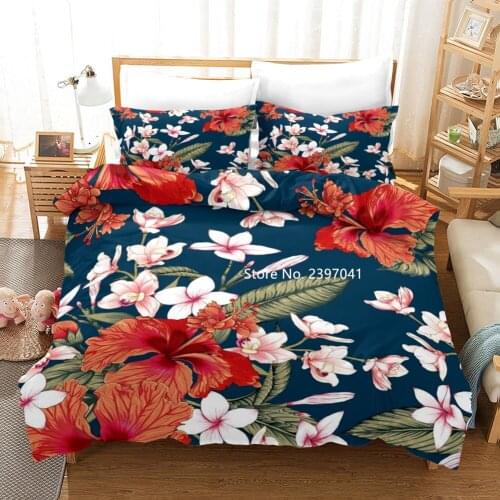 3D Floral Print Patterned Bedding Set with Colorful Flowers 2/3 Piece Pillowcase with Duvet Cover Deluxe Cozy Bedroom Decor