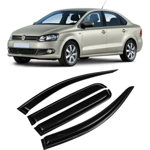 Car Door Window Visor Wind Rain Sun Smoke Guard Deflector Vent Shade Raincoat for VW Volkswagen Polo 2011 2012 2013 2014-2018