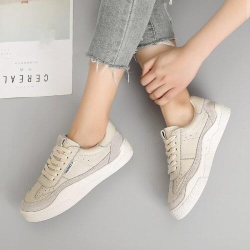 Lace up Flats Women Shoes Casual White On Sale Sneakers Female Platform Vulcanized Shoes Breathable Sports Footwear Comfort Shoe