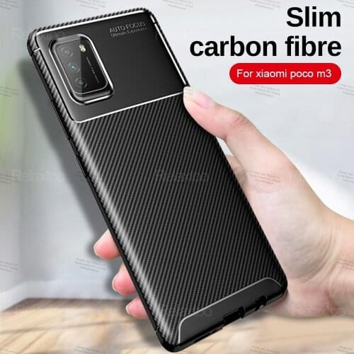 Cover for poco m3 pro 5g carbon fiber cover shockproof silicone phone case for poco poko x 3 x3 pro nfc f3 m3pro back shell