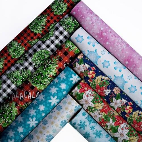 Snythetic Leather Sheets Printed Faux Leather Fabric for DIY Hair Bow Material L17577