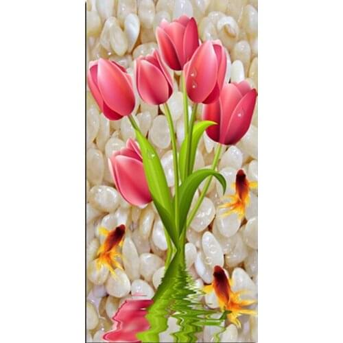 Diamond embroidery Diy Diamond painting cross stitch kit White tulips 35*70cm 3d square drill Diamond mosaic pasted full canvas