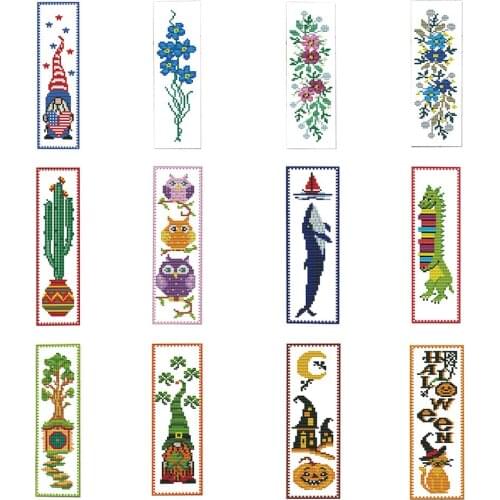 Flower animal Picture DIY Cross Stitch Kits Bookmark cartoon animals Book Marks Needlework Embroidery Craft Christmas Gifts