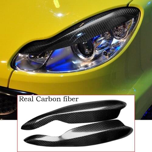 Carbon Fiber Headlight eyebrow Eyelid Trim For Mercedes Benz Smart W451 2007-14