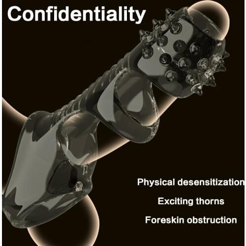 Penis Sleeve Silicone Reusable Flexible Glans Penis Enlarger Extender Delay Ejaculation Cock Ring Sleeve Adult Sex Toys For Men