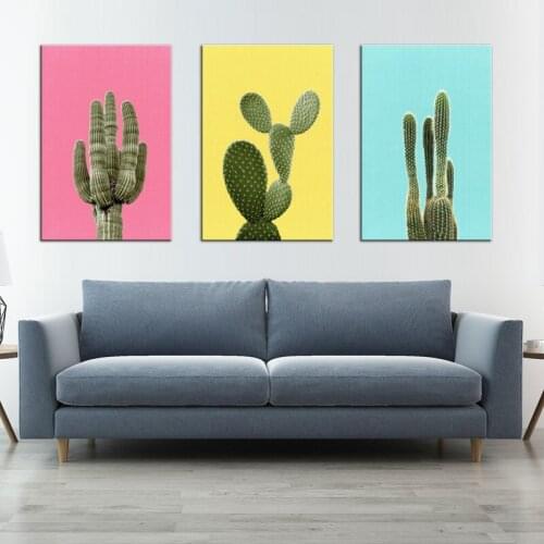 Nordic Print Pictures Cactus Canvas Painting Green Plant Poster Cactus Decoration Nature Plant Wall Art Canvas Painting