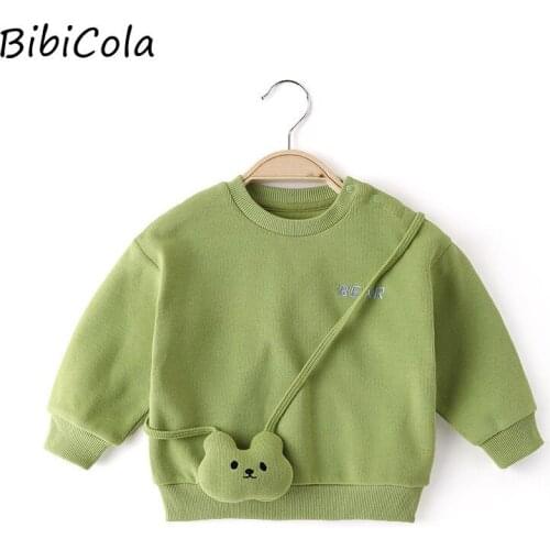 New solid color sweater spring and autumn boys and girls new tops, baby clothes, childrens western style childrens clothing