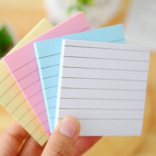 Square Soild Candy Color Sticky Notes Memo Pad 80 Pages Sticker Bookmark Paper Writing School Office Stationery