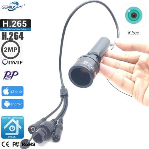 Geniuspy 1080P Mini Size Bullet Style P2P Onvif Industry Security Mini IP Camera 2.8-12mm Varifocal Lens 9-22mm Varifocal Lens