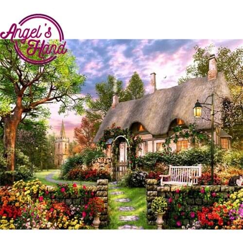 Full Square Diamond 5D DIY Diamond Painting "Cottage & Garden" Embroidery Cross Stitch Rhinestone Mosaic Painting Decor Gift