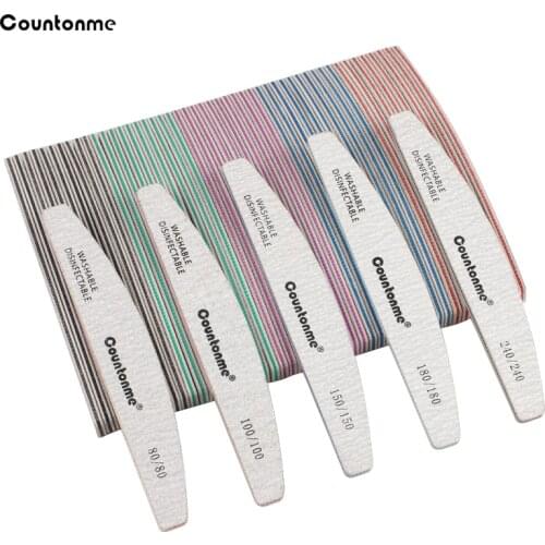 25 Pcs/50 Pcs Professional Nail File 100/180 Gel Polishing Nail Files Double Sided Thick Sandpaper Acrylic Buffer Supply Tools