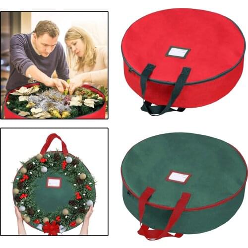 Christmas Wreath Storage 30" Card Slot Storage Container 600D Oxford Fabric