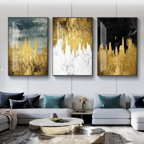 Modern Abstract Gold Marble Colorful Canvas Paintings Poster and Print Wall Art Pictures for Living Room Bedroom Home Decoration