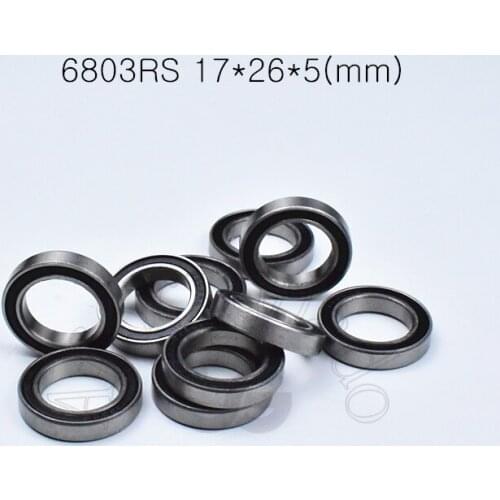 6803RS 17*26*5(mm) 10pieces free shipping bearing ABEC-5 6803 6803RS chrome steel rubber sealed bearing Thin wall bearings