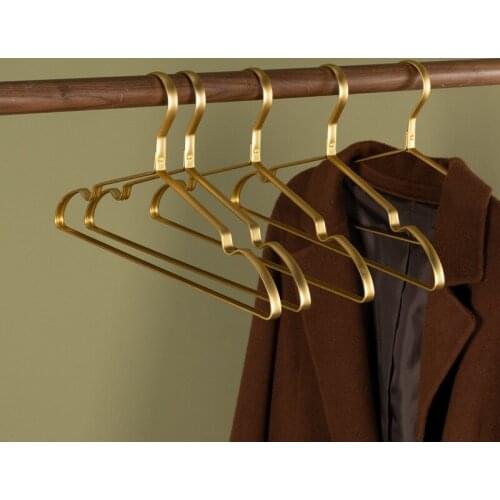 5/10pcs Matte Gold Clothes Hanger Aluminum Alloy Clothing Drying Rack Anti -slip Dress Towel Coat Hangers Wardrobe Organizer