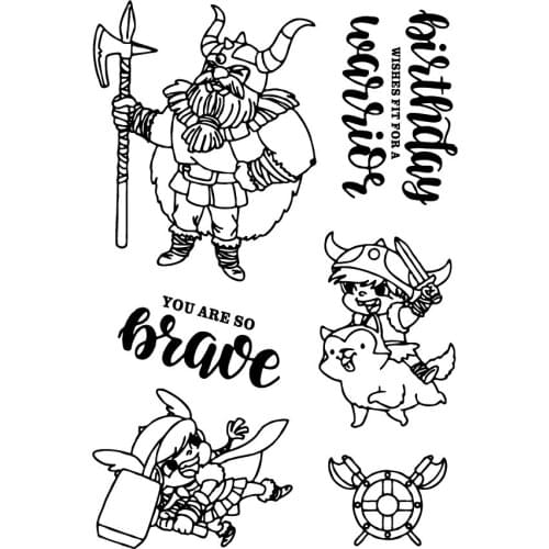 Viking/Transparent Clear Stamps for DIY Scrapbooking/Card Making/Kids Christmas Fun Decoration Supplies