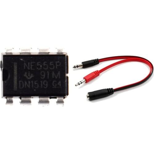 3.5Mm Female To Dual Male Mic Audio Y Splitter Cable Extension Cord With 50PCS NE555 DIP-8 SINGLE BIPOLAR TIMERS IC