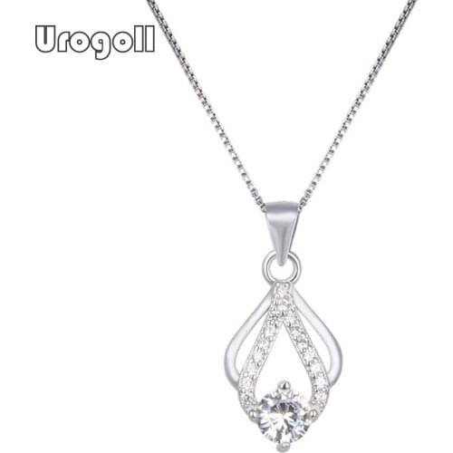Fine Jewelry Pure 925 Sterling Silver Pendant Necklaces For Women Wedding Engagement Anniversary Party Silver 925 Jewelry Gifts