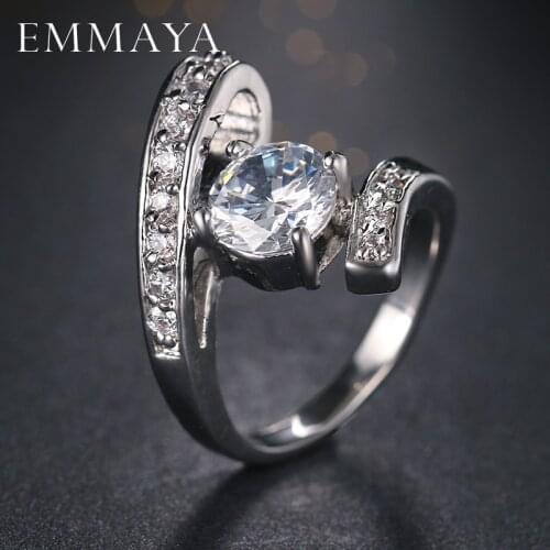Emmaya Brand New Fashion Rings For Women High Quality AAA Zircon Crystal Female Party Finger Jewelry Gift