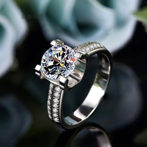 3 ct DF Moissanite Radiant Cut Moissanite Halo Stone Engagement Ring For Women in 10K white gold