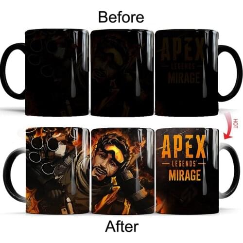 1Pcs New 350ml Legends Color Changing Mug for Apex Game Players Heat Reveal Magic Ceramic Coffee Cup Novelty Birthday Gift