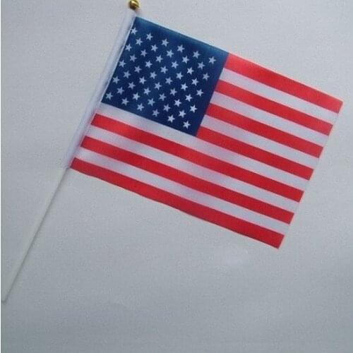 14 * 21 cm America Usa hand signal waving flag small banner flags