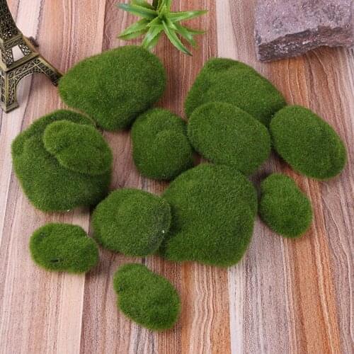 30 pieces of artificial moss stone decoration, green moss balls, for flower garden and handmade