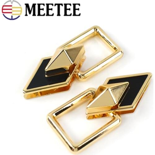 5/10pcs Meetee 23*53mm Metal Bag Handle Buckles Ring Bags Side Clip Buckle Luggage Clasp Screw Decoration Hardware Accessories