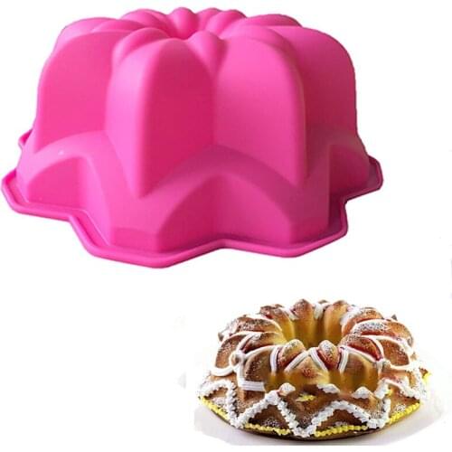 8 Inches Round Octagon Shape Silicone Hollow Angel Cake Bread Toast Mold 8 Star Big Flower Silicon Mould Fodant Bakeware Mold