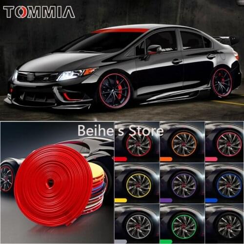 8M Car Wheel Hub Rim Edge Protector Ring Tire Strip Guard Rubber Decals For Honda Civic