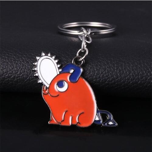 Anime Chainsaw Man Keychain Cosplay Props Pochita Cartoon Alloy Pendant Gift