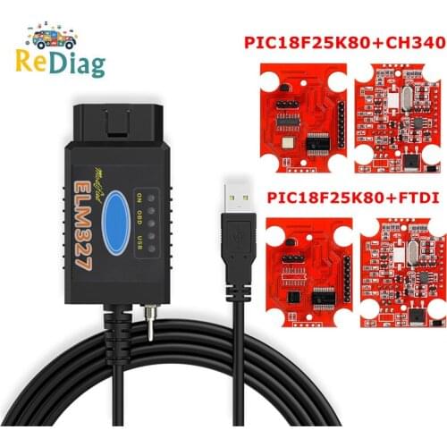 ELM327 USB V1.5 FTDI/CH340 PIC18F25K80 with switch OBD2 Car Diagnostic Tool elm 327 HS CAN /MS CAN for Ford for Forscan