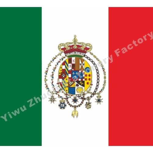 Italy Kingdom Two Sicilies 1860 Flag 150X90cm (3x5FT) 120g 100D Polyester Double Stitched High Quality Banner Free Shipping