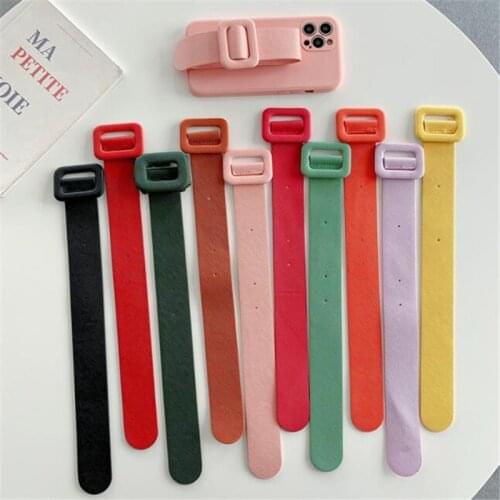 Mobile Phone Finger Holder Phone Straps Leather Grip One Hand Anti Slip Cartoon Phone Holder Secure Elastic Bandage Wristband