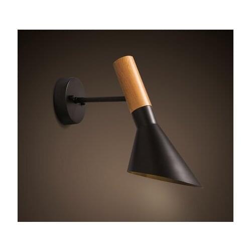 Loft Style Iron Wooden Vintage Wall Light Fixtures Multi Angle Rotation LED Wall Sconce For Bedside Wall Lamp Home Lighting