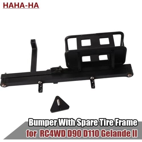 Metal Rear Bumper With Spare Tire Frame for 1/10 RC Crawler Car Gelande II RC4WD D90 D110 Upgrade parts