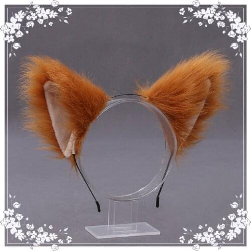 Cute Cat Fox Faux Fur Ear Hair Hoops Party Cosplay Hairband Fur Headbands Girls Fashion Hair Accessories Animal Ears Hair Band