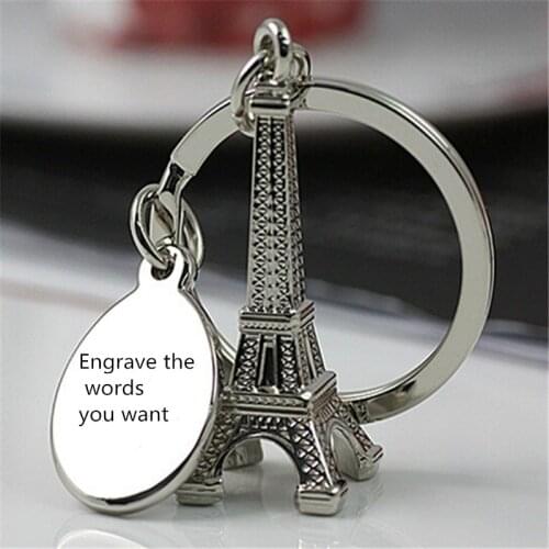 Miuoxion Mini Eiffel Tower Keychain Lettering Fashion Personality Jewelry Wholesale For Women Feature Namour Charm Gift