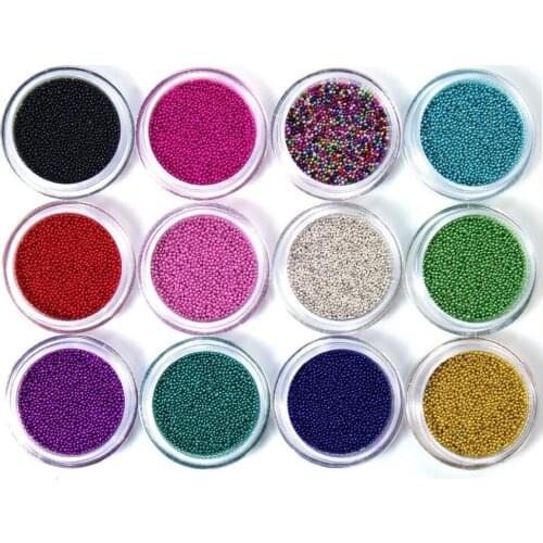Fashion Caviar Nail Art set New 12 Colors Plastic Beads Manicures or Pedicures Nail Art Decoration Hot Sales Free Shipping