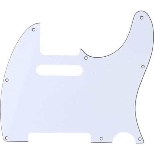 Musiclily Pro 8-Hole Guitar Tele Pickguard for JPN Made Fender Japan Telecaster, 3Ply White