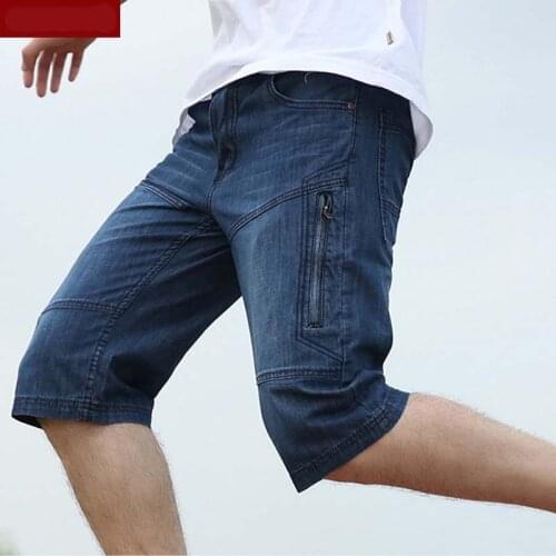 Mens Denim Shorts Good Quality Short Jeans Men Cotton Solid Straight Short Jeans Male Blue Casual Short Jeans
