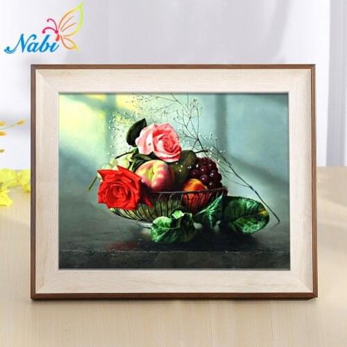 NABI 5D DIY diamond Painting flowers Cross Stitch diamond embroidery mosaic diamonds wall stickers home decor vase Peony fruit